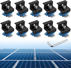10pcs Solar Panel End Clamp for Standard Unistrut, Aluminum 30mm/35mm Solar P…