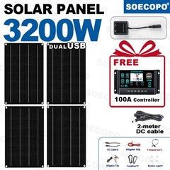 3200W Solar Panel Kit-4x800W High-Efficiency+100A Controller Full Accessoriescg5