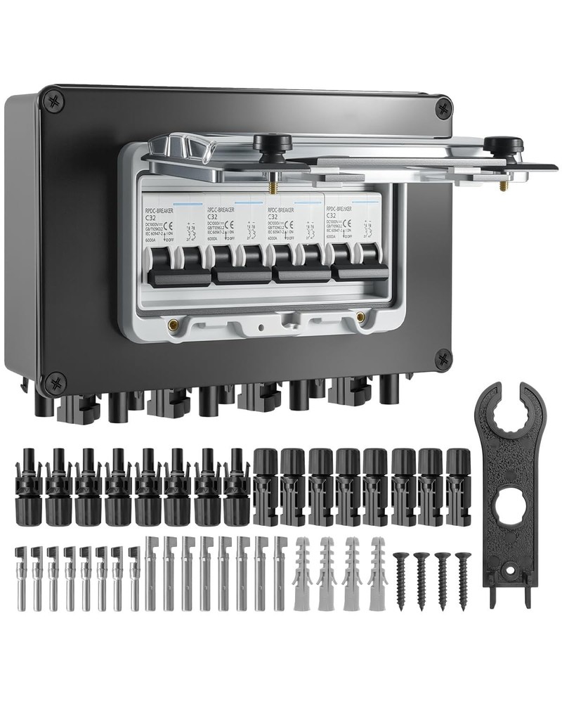 32A Solar DC Circuit Breaker Box 4 Strings with MC4 Connectors