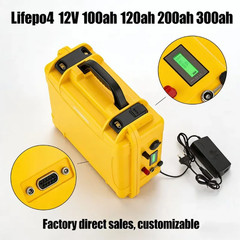 Portable Power Station 12V 100Ah 300Ah LiFePO4 Battery Packs with Integrated BMS