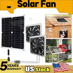 Solar Powered Dual Exhaust Fan Solar Panel Fan 30W For Greenhouse-Shed Attic
