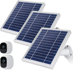 Solar Panel for Arlo Pro/Pro2 Cameras – 3 Pack with Adjustable Mount & Cable
