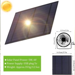 Portable Mini Fan Photovoltaic Solar Panel Set f. Outdoor Greenhouse Home Travel