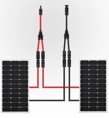Solar Cable Y-Splitter (1 to 2), 2 Pcs 6Mm² Solar PV Parallel Adapter Y Cable