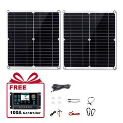 600W Dual Solar Panel Kit – 2 x 300W Portable PV Panels for RV Camping O0