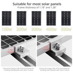 Solar Panel Bracket Kit, 6 Pcs 7.87 in Aluminium Solar Panel Mounting Silver