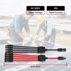 30A 1000V Y Type Solar Branch Connector For Multiple Panel Wiring Enduring