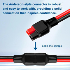 10AWG Anderson-Style Extension Cable 15FT, Anderson-Style 30A Connectors, Tinned