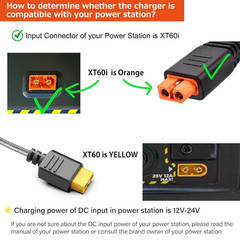 12V/24V Xt60I Car Charger Cable for Anker SOLIX Series C300C1000,EF ECOFLOW Rive