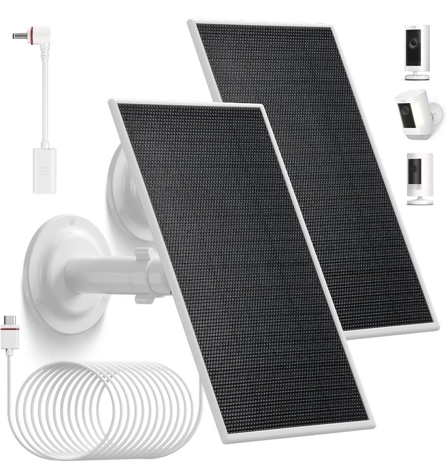 6V 4.5W Solar Panel Compatble with Ring Spotlight Cam Battery & All-New Ring 2Pk