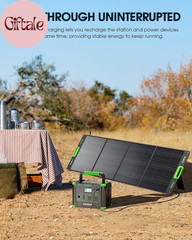 999Wh Solar Generator 1000W (Peak 2000W), Portable Power Station with Pure Sine