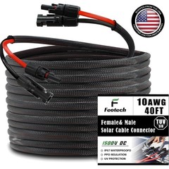 10AWG Solar Extension Cable – 40FT with Connectors for Harsh Environments