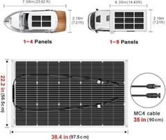 150W 300W 12V Semi-Flexible Solar Panel Bendable Thin Film Monocrystalline