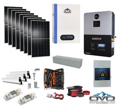 4.4KW Complete Offgrid Solar Kit + 6K EG4 6000XP Inverter + 5.12KW OMO 48V Patri