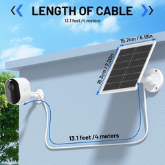 5W Solar Panel Charger for Arlo Cameras – 2 Pack with 13.1ft Waterproof Cable &