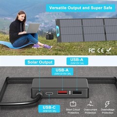 220W Portable Solar Panel USB XT60 for ECOFLOW Delta 2 3 Classic Powerstation