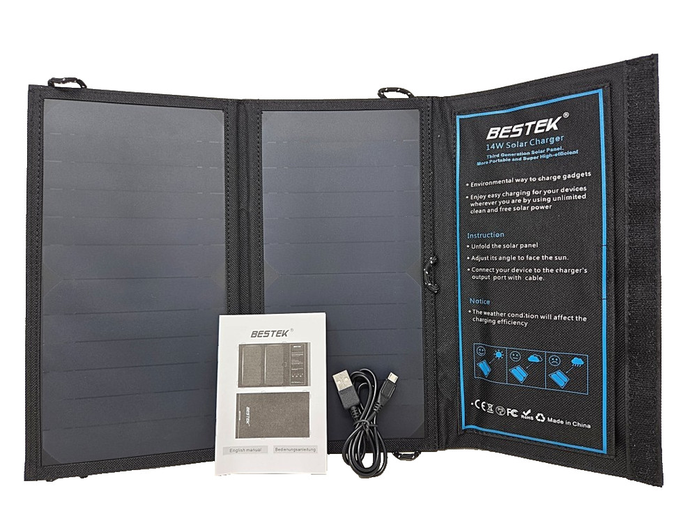 Bestek 14W Foldable Solar Charger with Smart IC – Model BTSP21-US