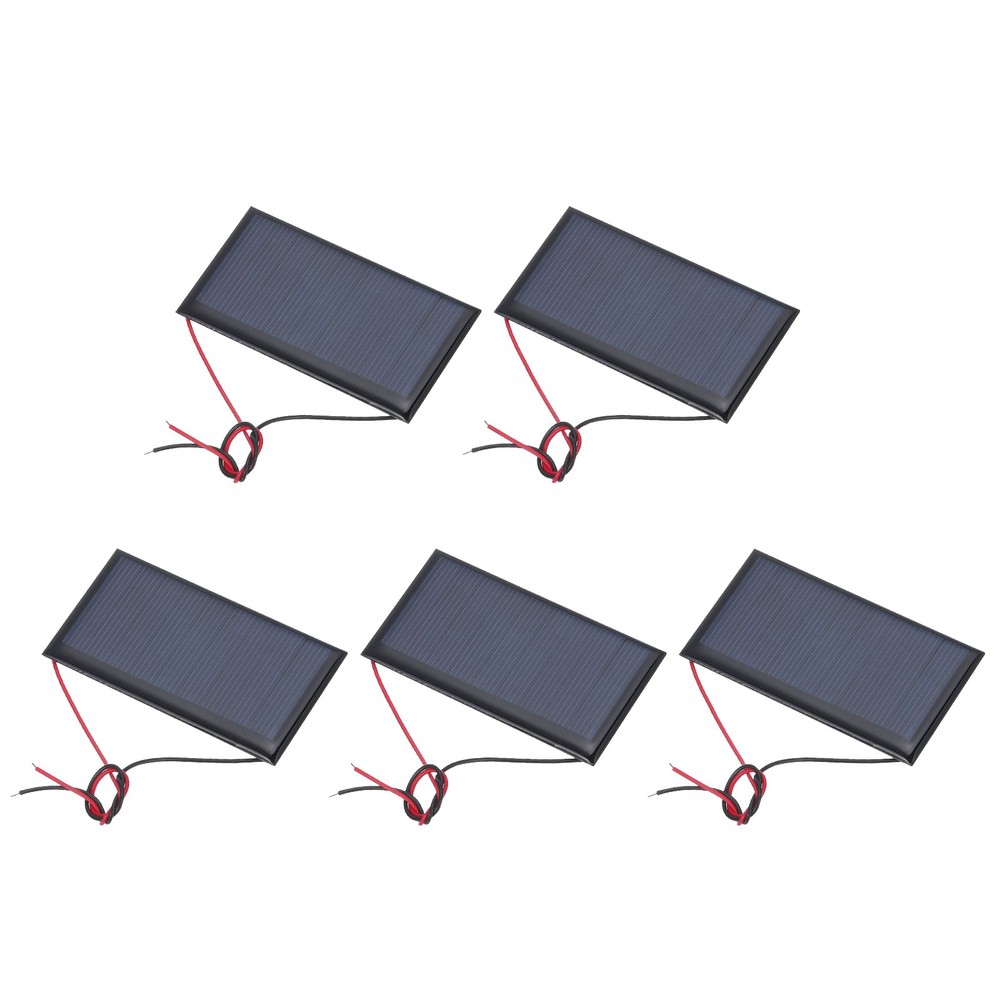 5pcs Mini 4.5V 0.36W 80mA Solar Panels with 2 Cables for 77.5×40.5mm