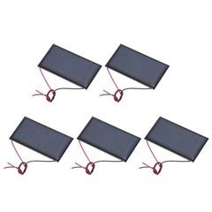 5pcs Mini 4.5V 0.36W 80mA Solar Panels with 2 Cables for 77.5×40.5mm