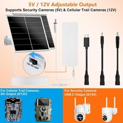 40W Solar Charger Kit with 24000mAh for Security and Trail Camera