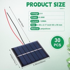 40 Pcs Mini Solar Panels 3V 120MA Small Polycrystalline Solar Cells Bulk DIY …
