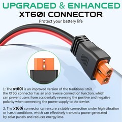 12AWG XT60i Solar Cable 15FT, Solar to XT60i Charging Cable 3 10 20 25 30 40 …