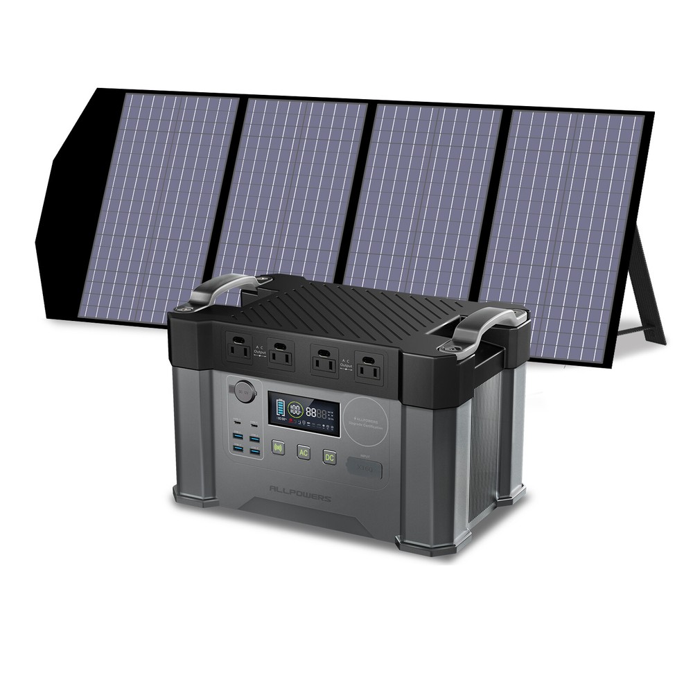 ALLPOWERS 2400W Solar Portable Power Station with Fortable Solar Panel Charger