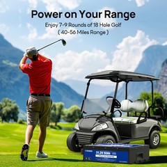 48V 50Ah LiFePO4 Lithium Battery Golf Cart with 18A Charger Smart Monitor RV