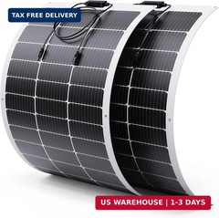200W Flexible Solar Panel Kit (2x100W), Heat-Reflective White Backsheet, Marine-