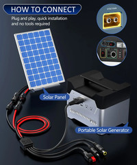 39/70 Inch 4In1 Solar Panel Connector Extension Cable Splitter Compatible with A