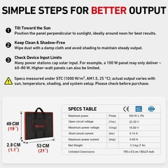 DOKIO 160W 18V Portable Solar Panel Kit (ONLY 9lb) Folding Solar Charger with…