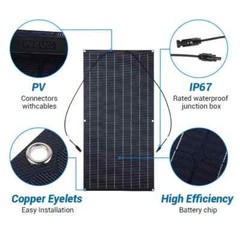100W Flexible Mono Solar Panel ETFE 18V MC4 For Home RV Camping Boat Off-Grid