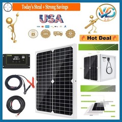 20W Monocrystalline Solar Panel Kit with 10A Charge Controller for RV Boat
