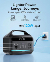 Portable Power Station 300W (Peak 600W),Lifepo4 Battery,192Wh Solar Generator(So