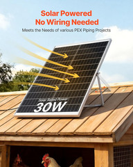 Solar Powered Exhaust Fan Kit 30W Dual Ventilation Chicken Coop Greenhouse Shed