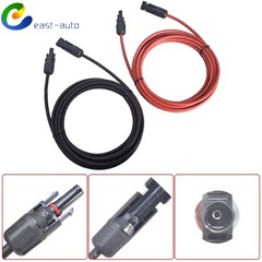 Solar Panel Extension Cable Wire Connector 1 Pair 12AWG 15ft Black+Red