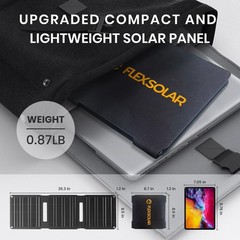 FlexSolar 20W E20 pro Portable Solar Panel ETFE IP67 Waterproof USB A USB C