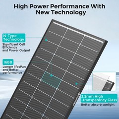 ECOBOSS 100W 200W 600W 1200W Bifacial Solar Panels N-Type 12V Off-Grid RV Home