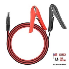 12V Battery Alligator Clip Cable,18AWG DC 5.5×2.1mm Male to Battery Clamps