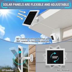 IP65 Solar Panel Outdoor for Ring Cameras (White 2P) Spotlight Cam Plus/Pro S…