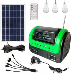 Estacion De Energia Generador Portatil Recargable Con Panel Solar y 3 Bombillas