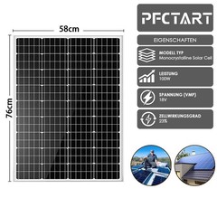 100W Solar Panel Kit 12V Mono for Battery Charger with Controller Caravan Boat