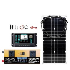 10000W Solar Power System Kit, 12V24V to 110V/220V Inverter Flexible Panel