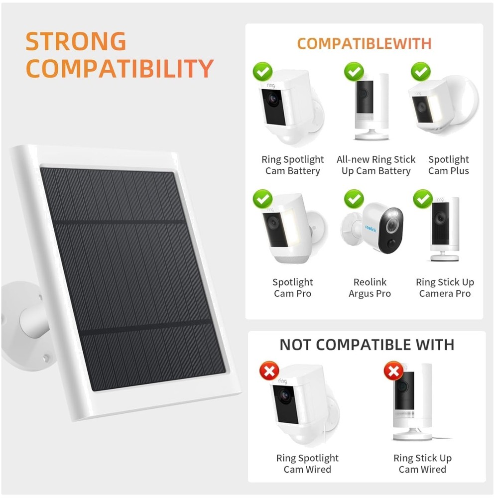 Ring Camera Solar Charger 3 Pack – Fast Charge