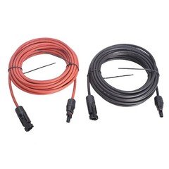 10AWG Black + Red 30Feet Solar Panel Extension Cable Wire Connector 1 Pair