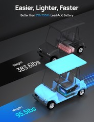 48V 100Ah Lithium Golf Cart Battery with 18A Charger Golf Cart, Trolling Motor