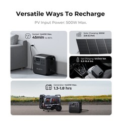 BLUETTI AC180 1152Wh Power Station+Charger 1 560W Alternator Charger for Trip