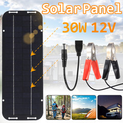 30W 12V Solar Panel Trickle Charger Battery Charger Kit Maintainer For Boat RV