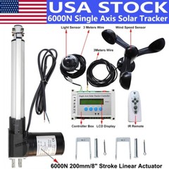 Single Axis Solar Tracker Kits W/ 6000N 8″ Linear Actuator Controller Anemometer