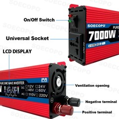 7000W Solar System Kit 100A Controller DC12V to AC110/220V Flexible Panel